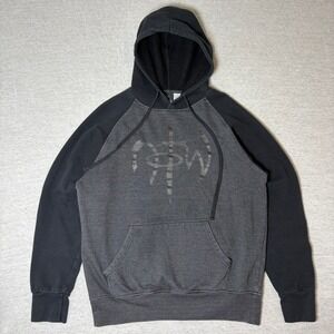 NOTW Not Of This‎ World Mens Hoodie Large Black Charcoal Grey Raglan Christian L